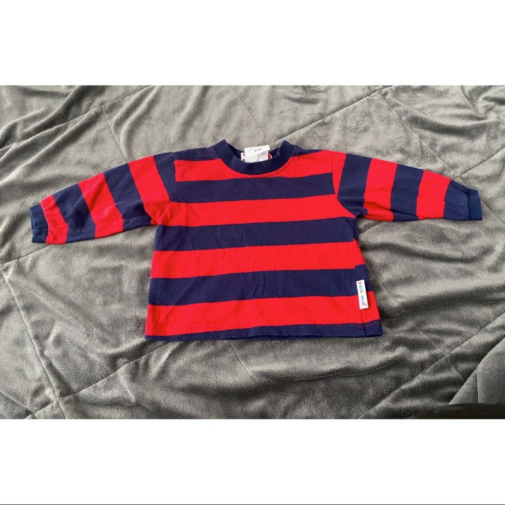*SALE* Please Mum Basic Striped Cotton Long sleeve T-Shirt 18M